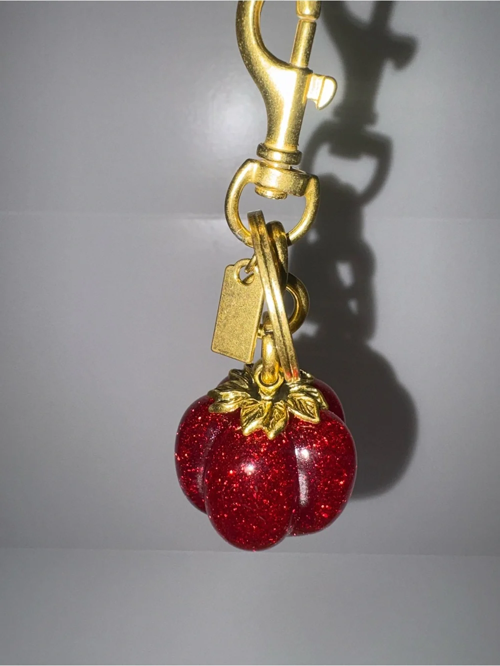 Sparkling “Scarlet Starlet” Pumpkin Bag Charm Keychain